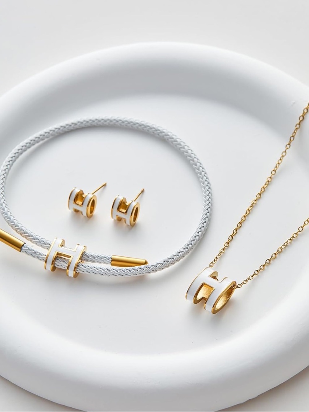 Gold H Collection Jewelry Set | Refined Minimalist Luxury